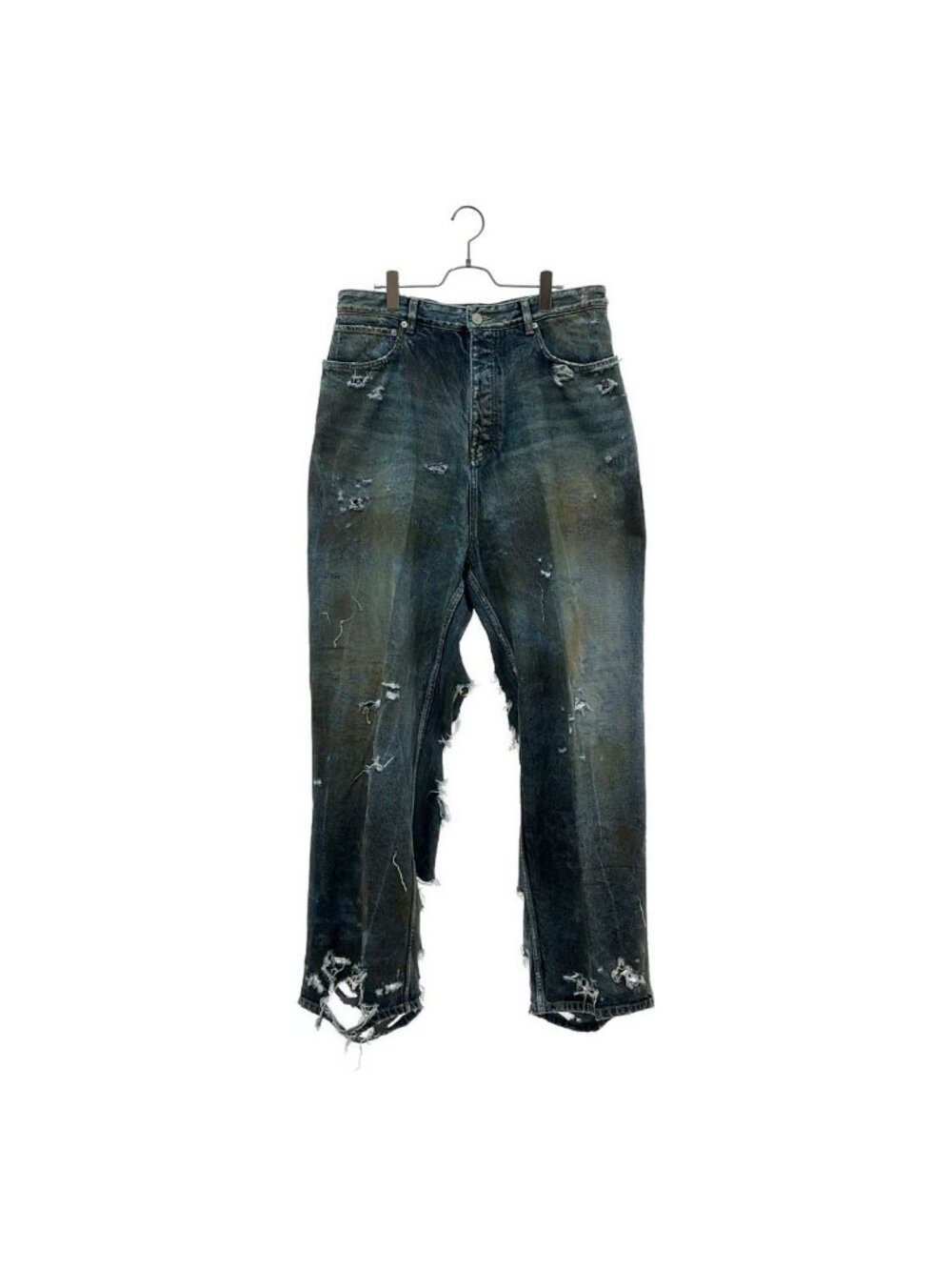 Balenciaga Super Destoroyed Baggy Denim Pants Indigo M